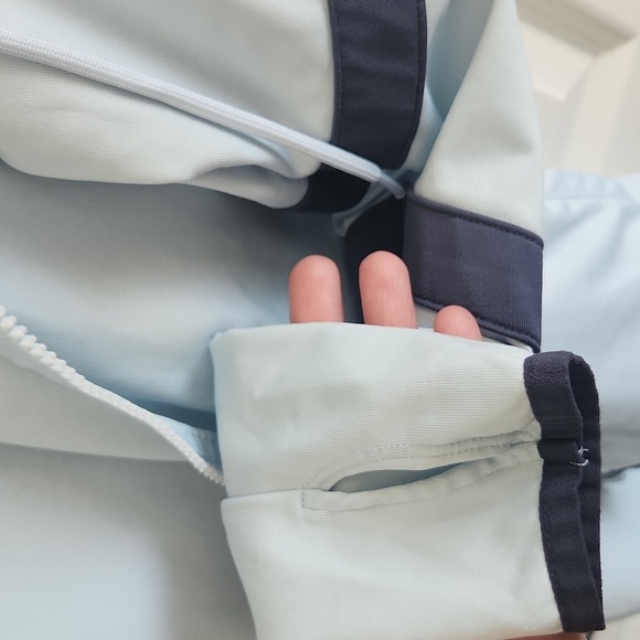 VICTORIA'S SECRET PINK Ultimate High Low Funnel Neck Full Zip Hoodie Baby Blue S - Picture 9 of 11